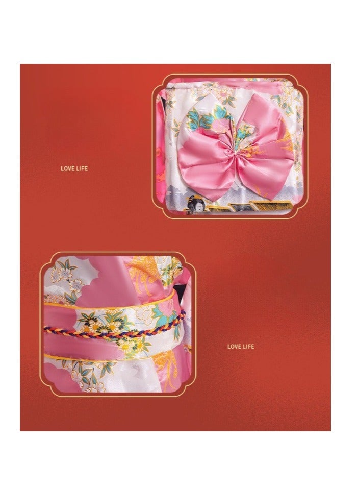 New Japanese Kimono, Japanese Traditional Clothing for Nightgown, Bathrobe, Home Clothes, Ethnic Style Stage Performance Clothes(Does not include fan) - Image 5