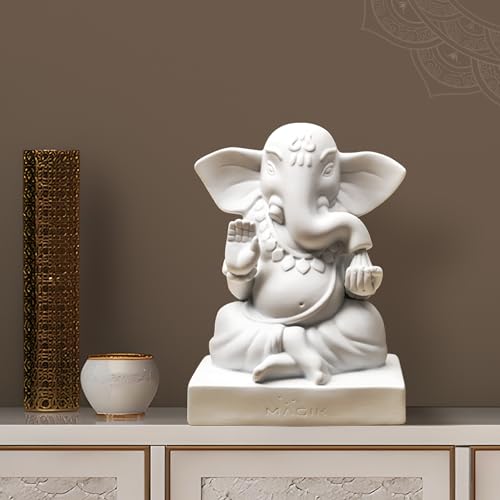 MAGIK Blessing Ganesh Idol LED Table Lamp | 5W Warm White Decorative Night Lamp for Home, Temple, Bedroom, Pooja Room | Divine Ganapati Light with Bulb & Cord – Perfect Spiritual Gift - Image 2
