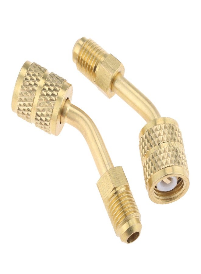 gohantee محول جوهانتي R410a، مقاس 5/16 أنثى، 1/4 ذكر، محول دوار SAE، مناسب لمكيفات الهواء الصغيرة المنفصلة، وأنظمة التدفئة والتهوية وتكييف الهواء، وخدمات التبريد، مع حلقة بزاوية 45 درجة، عبوة من قطعتين - Image 1