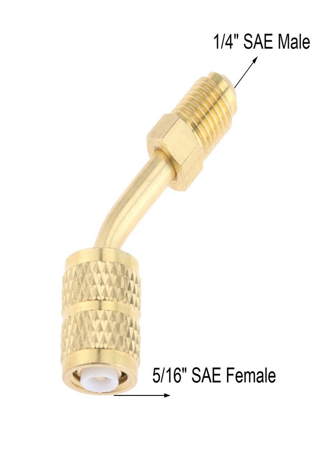 gohantee محول جوهانتي R410a، مقاس 5/16 أنثى، 1/4 ذكر، محول دوار SAE، مناسب لمكيفات الهواء الصغيرة المنفصلة، وأنظمة التدفئة والتهوية وتكييف الهواء، وخدمات التبريد، مع حلقة بزاوية 45 درجة، عبوة من قطعتين - Image 2
