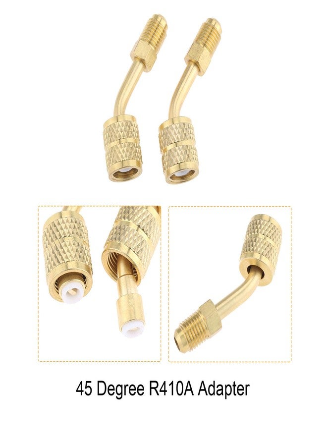 gohantee محول جوهانتي R410a، مقاس 5/16 أنثى، 1/4 ذكر، محول دوار SAE، مناسب لمكيفات الهواء الصغيرة المنفصلة، وأنظمة التدفئة والتهوية وتكييف الهواء، وخدمات التبريد، مع حلقة بزاوية 45 درجة، عبوة من قطعتين - Image 4