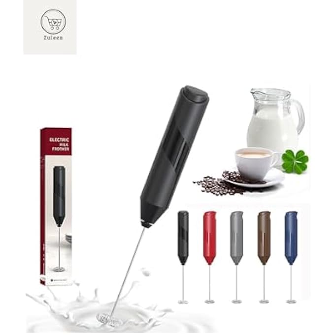 Zuleen Handheld BatteryOperated Milk Frother Compact Design Black - Image 5