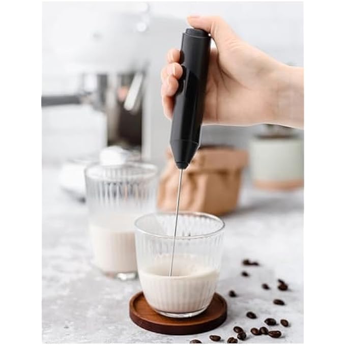 Zuleen Handheld BatteryOperated Milk Frother Compact Design Black - Image 1