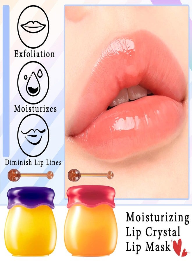 PPPanYiDi 6PCS Honey Lip Balm, Hydrating Overnight Lip Care Sleeping Mask, Moisturizing Lip Glow Long-lasting Plumping Bee Lip Balm Gloss Stain Gifts Set for Women - Image 2
