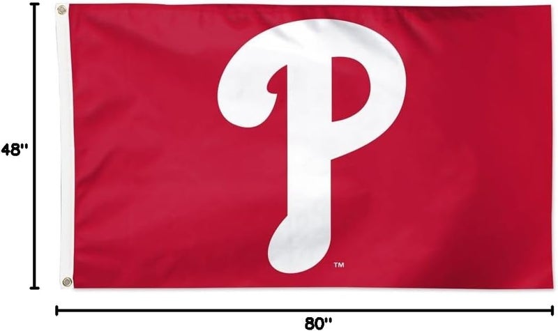 WinCraft Philadelphia Phillies 3x5 Flag Made by Wincraft IndoorOutdoor Use Sewn Ends Brass Grommets  - Image 3
