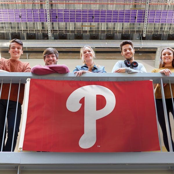 WinCraft Philadelphia Phillies 3x5 Flag Made by Wincraft IndoorOutdoor Use Sewn Ends Brass Grommets  - Image 2