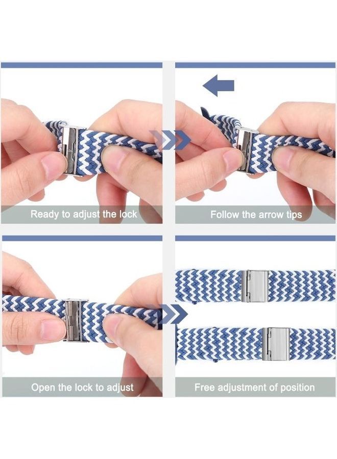 NIBEMINENT Braided with Stainless Steel Replacement Watchbands For Apple Watch Series 7/6/SE/5/4/3/2/1 41/40/38mm White  - Image 4