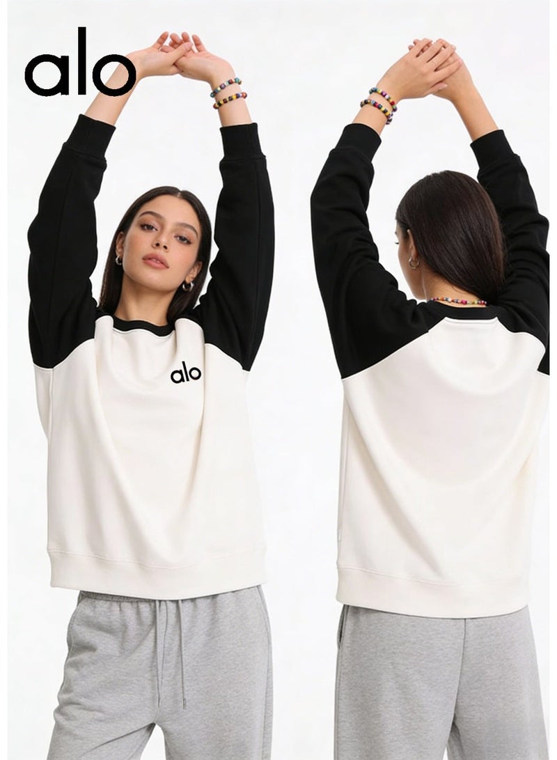 Alo sports raglan sleeves long sleeve loose round neck sweater top, warm and luxurious, with a sense of trend. - Image 3