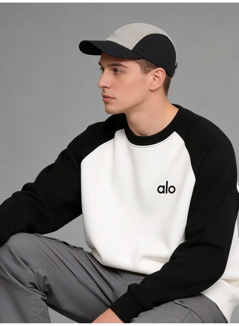 ALo728 sports raglan sleeves long sleeve loose round neck sweater top, warm and luxurious, with a sense of trend. - Image 5