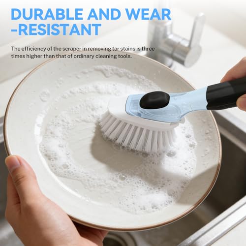 ELFIN Dish Brush Refills 4 Pack, White Replacement BrushHeads Compatible with OXO Dish Brush & OXO DishScrubber - Image 5