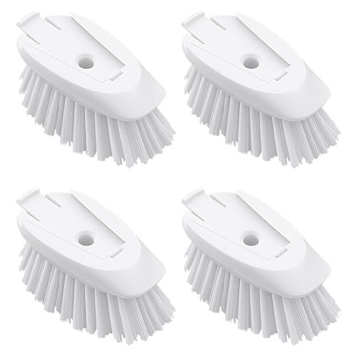 ELFIN Dish Brush Refills 4 Pack, White Replacement BrushHeads Compatible with OXO Dish Brush & OXO DishScrubber - Image 1