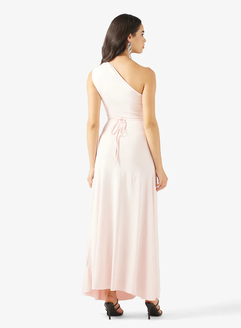 Ginger One Shoulder Draped Dress with Slit