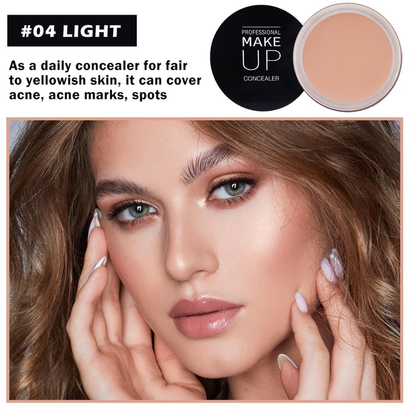QIUFSSE Under Eye Concealer for Dark Circles Color Corrector Pro Full Coverage Concealer de oieras Long-lasting Cover up Makeup -04 LIGHT - Image 2