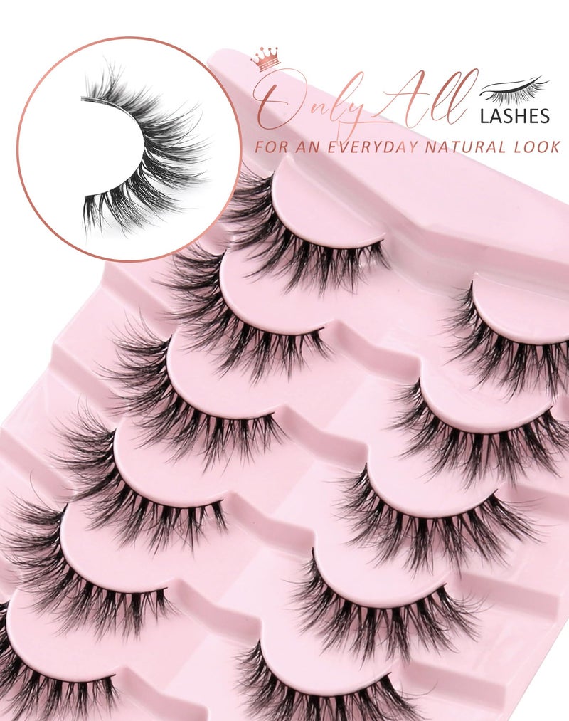 Onlyall False Eyelashes Cat Eye Lashes Volume Lashes Fake Lashes Wispy Lashes Mink Lashes Fluffy Natural Eyelashes 15mm Lashes D35 - Image 4