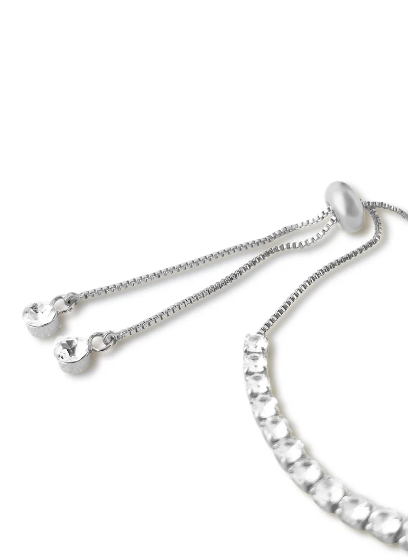 Hzmer Jewellery Divine Nostalgia Tennis Bracelet - Silver Finish