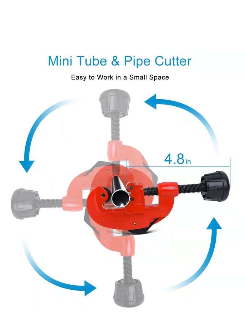 Generic Pipe Cutter Tool, Professional - Includes 2 Spare Blades, Quick and Clean Cuts, 1/8 to 1-1/4 Adjustable Mini for Copper, Aluminum, Thin Stainless Steel Pipes  - Image 3