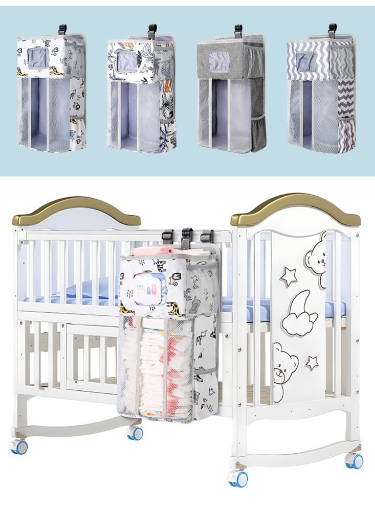 دوكو منظم حفاضات معلق للأطفال (عبوتين) مع حقيبة لتخزين الحفاضات، حاملة حفاضات، منظم حفاضات معلق لطاولة التغيير والمهد، منظم لتغيير الحفاضات وتخزين مستلزمات الأطفال. - Image 4