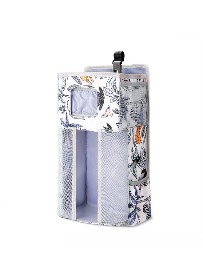 دوكو منظم حفاضات معلق للأطفال (عبوتين) مع حقيبة لتخزين الحفاضات، حاملة حفاضات، منظم حفاضات معلق لطاولة التغيير والمهد، منظم لتغيير الحفاضات وتخزين مستلزمات الأطفال. - Image 1