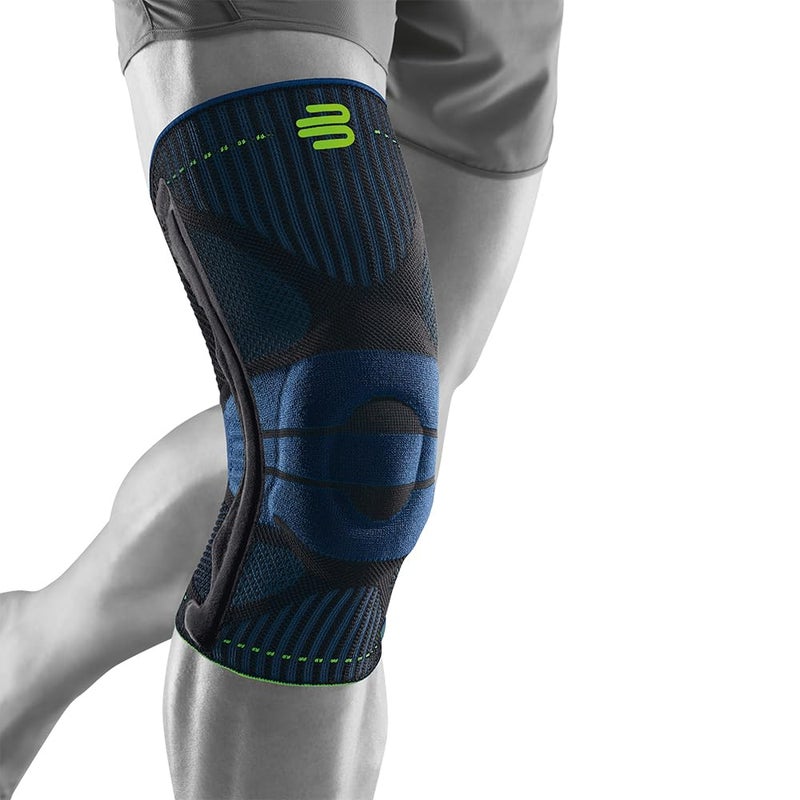 Bauerfeind Sports Knee Support - Knee Brace for Athletes with Medical Grade Compression - Stabilization and Patellar Knee Pad (Black/Blue, XS) - Image 1