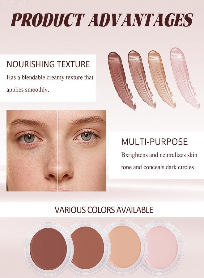 Lestpola Under Eye Brightener Concealer, Waterproof Full Coverage Color Corrector Concealer for Dark Circles, Hydrating Nourishing Long Wear Under Eye Brightening Cream Concealing with Puff, 03# Golden Toffee - Image 3