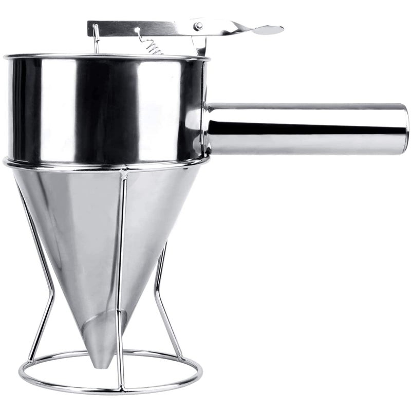 MyLifeUNIT Stainless Steel Pancake Batter Dispenser, Funnel Dispenser with Stand for Takoyaki and Baking - Image 1