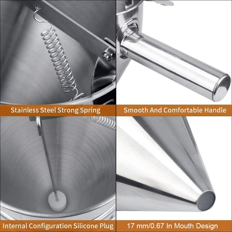MyLifeUNIT Stainless Steel Pancake Batter Dispenser, Funnel Dispenser with Stand for Takoyaki and Baking - Image 4