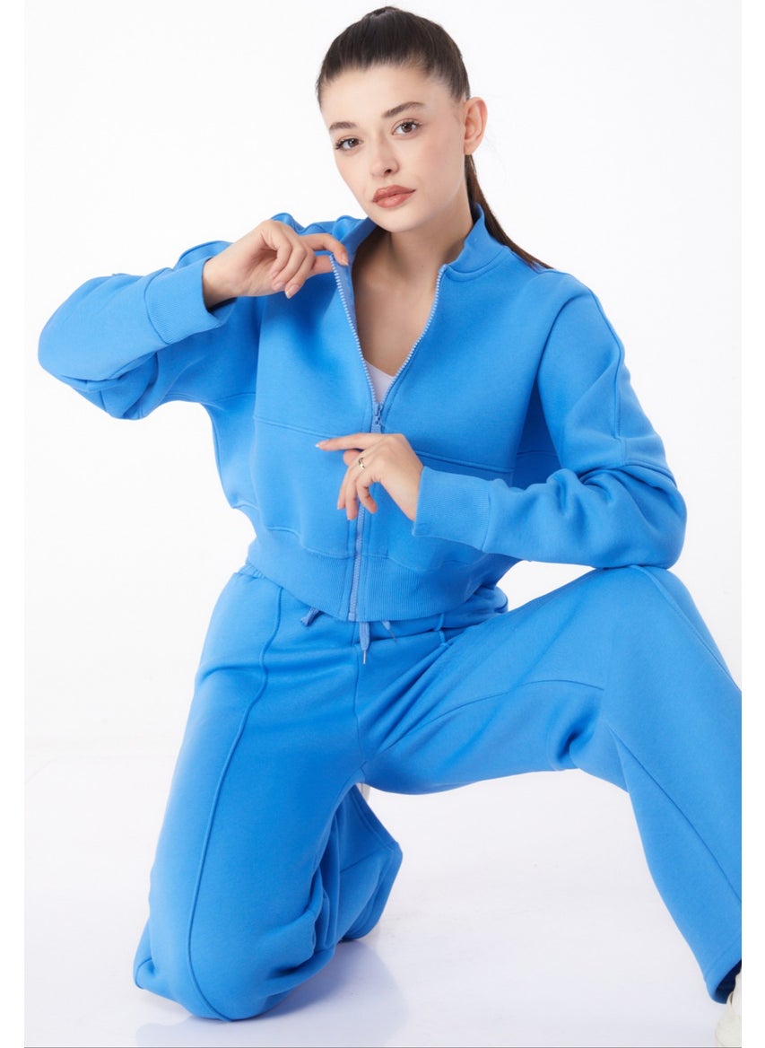 Plain Judge Collar Women's Blue Tracksuit - 26275 - pzsku/Z28A4505F4A36808BB444Z/45/_/1735921111/175da4ab-f5f8-466b-9684-d82973159e83