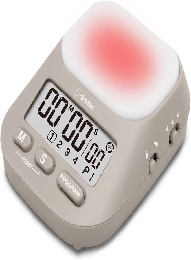 dretec pomodoro Timer, Productivity for Studying, Large Button, Interval,Beige - Image 1