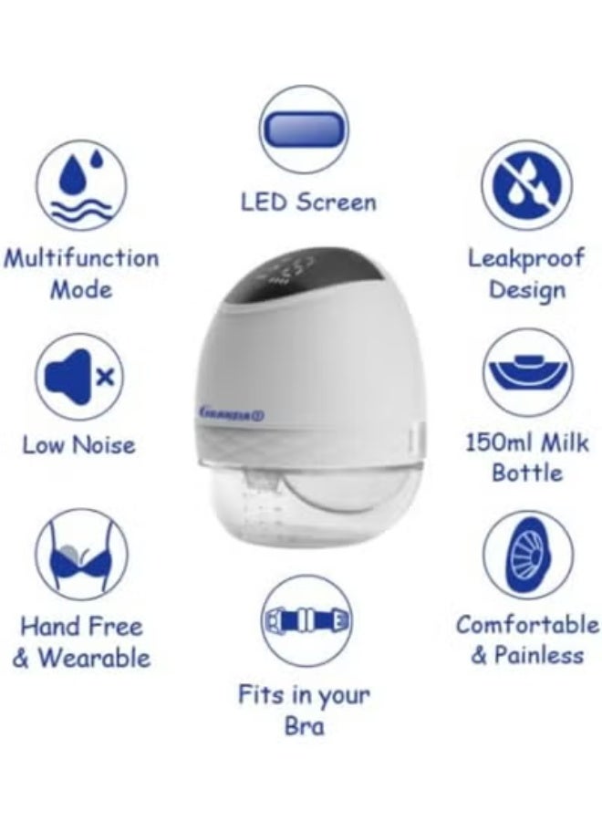  جرانزيا مضخة ثدي كهربائية مع خاصية للارتداء تحت الملابس ببطارية شحن - Image 4