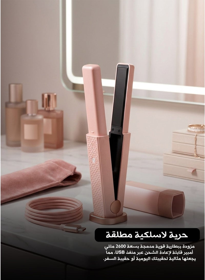 Mini USB Wireless Hair Straightener & Curler – Portable Dual-Use Styling Tool for Bangs and Hair - Image 4