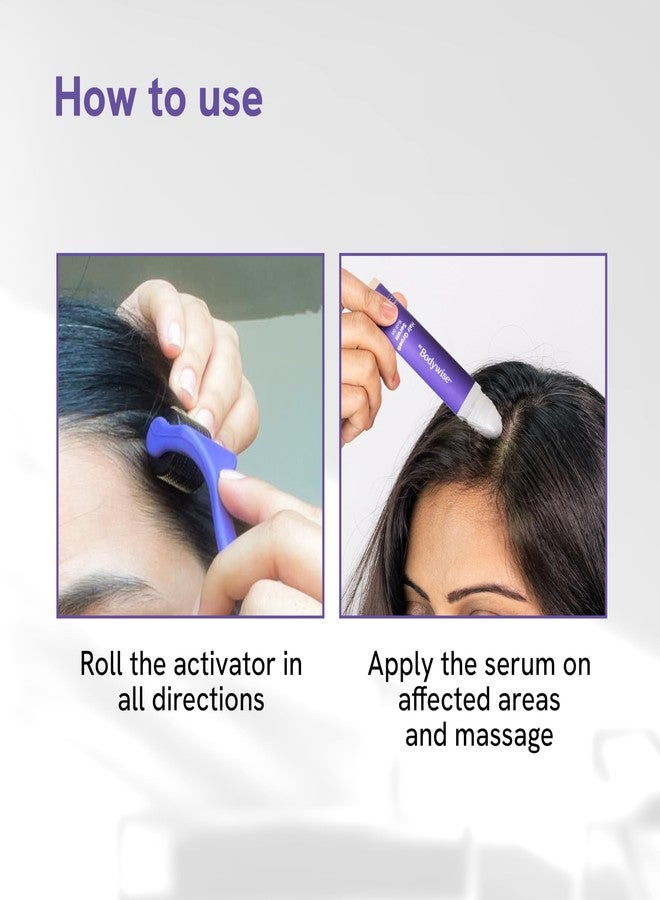Bodywise Be Bodywise Rosemary Hair Growth Roll-On Serum (25Ml) & Derma Roller,3% Redensyl,2% Aminexil & 2% Anagain For Thicker Hair Growth,0.5Mm Titanium Micro Needles For Better Follicle Stimulation - Grams - Image 5