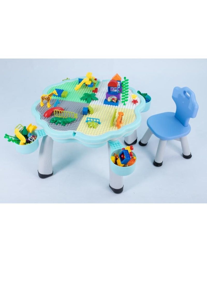 Kid's 4-in-1 Multi-Activity Table – Play Game Desk for Lego, Large Construction Bricks, and Educational Toys with 1 Chair for Toddlers to Preschoolers (Ages 3-10) - pzsku/Z28A47671FED97F14488CZ/45/_/1668084273/2f468b7d-8d67-49fb-96ba-15f75f60467d