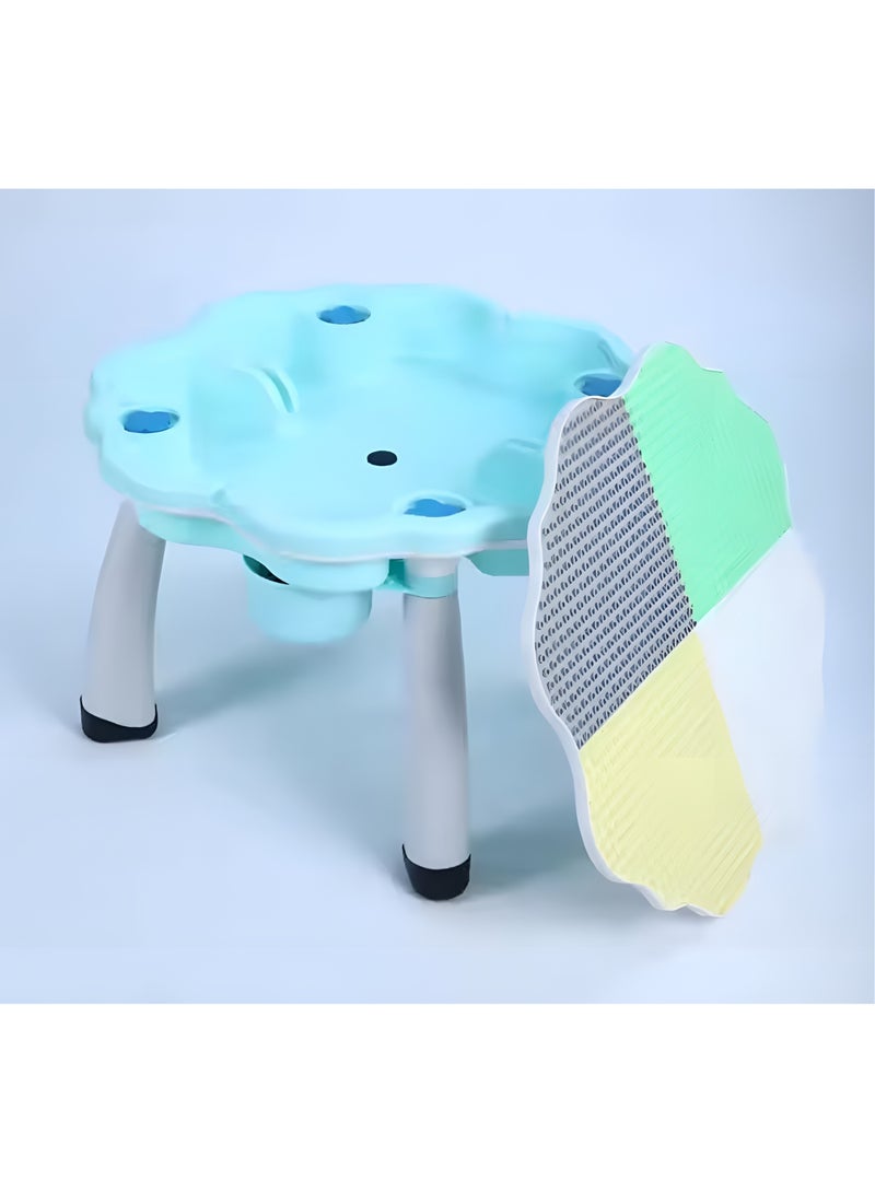 EMZJ طاولة متعددة الأنشطة 4 في 1 للأطفال – مكتب ألعاب لليغو، وقطع البناء الكبيرة، والألعاب التعليمية مع 1 كرسي للأطفال من سن 3 إلى 10 سنوات - Image 4