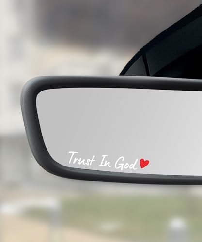 SCUARI 4PCS Car StickersCars DecalsCar Accessories Trust in God Rearview Mirror StickerAuto Stickers and DecalsAuto Decals for WomenTrust in God Mirror DecorationFits Most Vehicles WhiteRed - Image 1