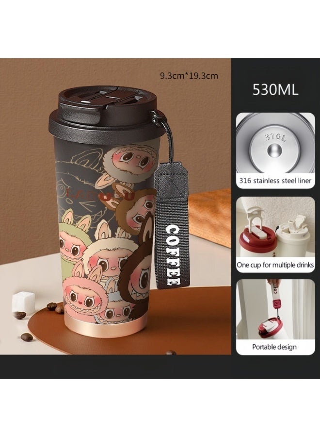 Labubu 316 Stainless Steel Vacuum Insulated Cup ,530ML Insulated Cold Coffee Cup - Image 1