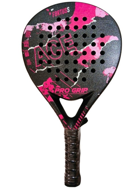 Padel Tennis Racket - Full Carbon Fiber - Mat Max Grit Surface Technology With Light Eva Memory Flex Foam Core - Padel Racquet - Teardrop Hybrid Paddle Racket With Bag Included (Pink/Black)