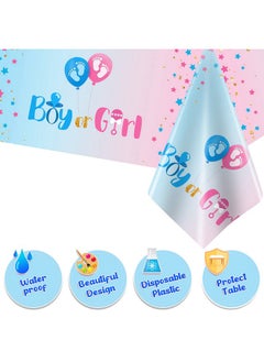 3Pcs Boy Or Girl Gender Reveal Tablecloths Pink And Blue Plastic Disposable Table Covers For Baby Gender Reveal Party Decorations Supplies, 54" X 108" - pzsku/Z28A4A7C6212591BE338CZ/45/_/1734347141/1334eafd-9dfe-4a97-bf3d-599f04119e2d