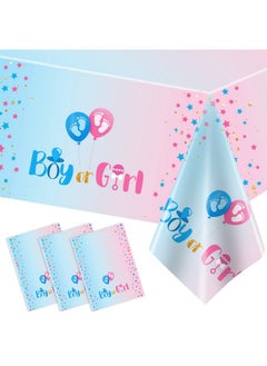 3Pcs Boy Or Girl Gender Reveal Tablecloths Pink And Blue Plastic Disposable Table Covers For Baby Gender Reveal Party Decorations Supplies, 54" X 108" - pzsku/Z28A4A7C6212591BE338CZ/45/_/1734347145/7fc73820-6a15-4399-8c3d-f8d463adafc5