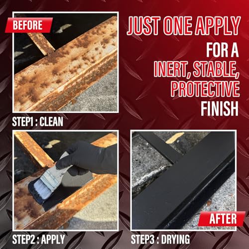 Smaphy 2-in-1 Rust Conveter Automotive & Metal Primer, 35 oz Matte Black Rust Conversion Paint for Rusty Metal, Trailer, Chassis, Ultra Protective Rust Neutralizer with Maximum Long-Term Protection, Permanently Stops Rust & Corrosion - Image 4