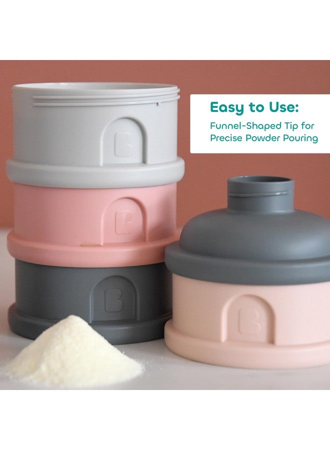 Beaba Stacked Formula Container with 4 Compartments - Pink/Mineral Grey - Image 2
