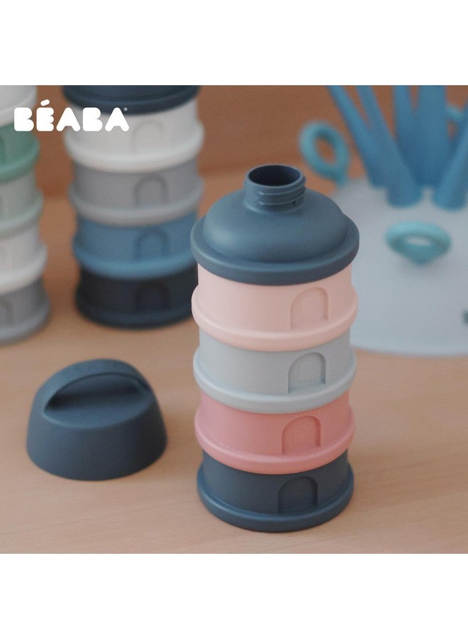 Beaba Stacked Formula Container with 4 Compartments - Pink/Mineral Grey - Image 4