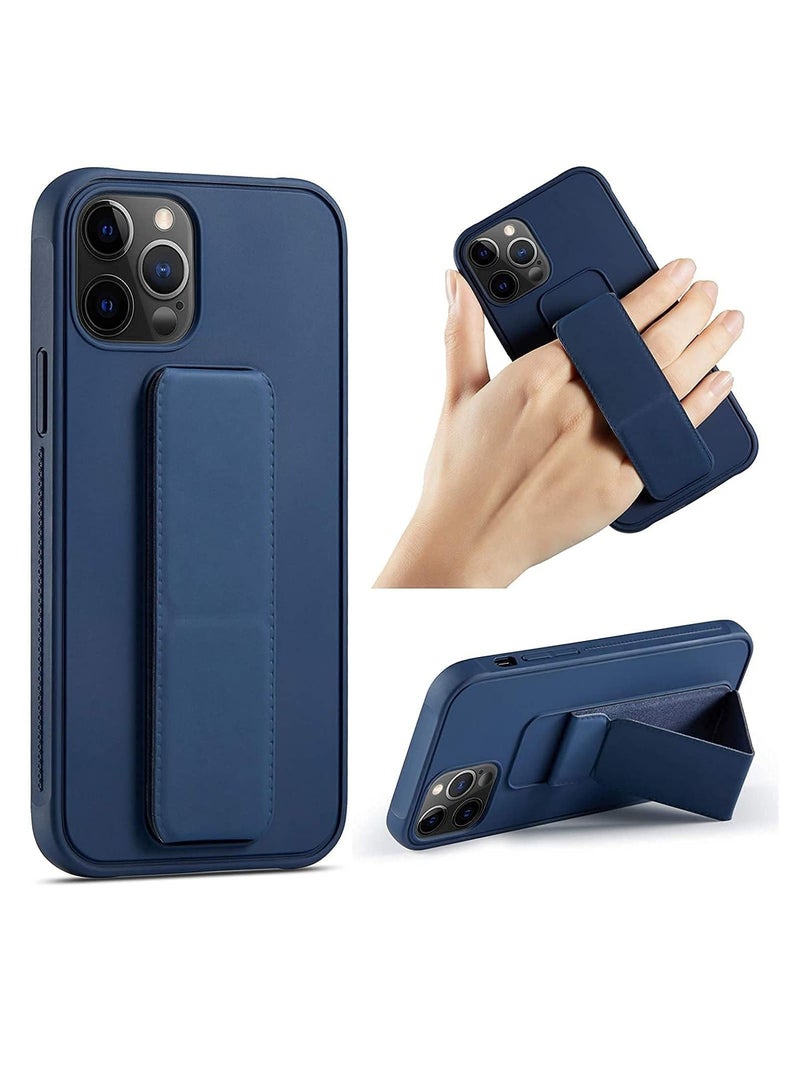 VITION Case Cover For iPhone 14 Pro, Finger Grip  Phone holder Case Car Magnetic Multi-function 3 in 1 Shockproof Back Cover Protective Case (iPhone 14 Pro, Dark Blue) - Image 1