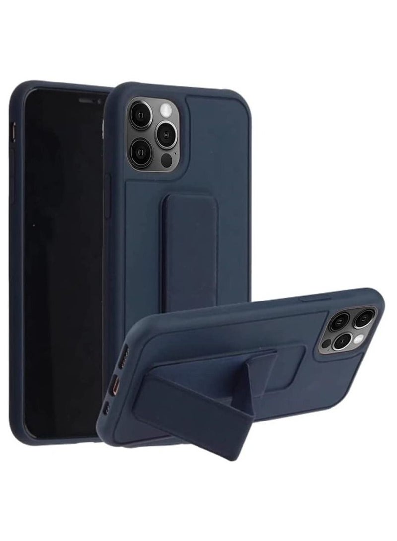 VITION Case Cover For iPhone 14 Pro, Finger Grip  Phone holder Case Car Magnetic Multi-function 3 in 1 Shockproof Back Cover Protective Case (iPhone 14 Pro, Dark Blue) - Image 2