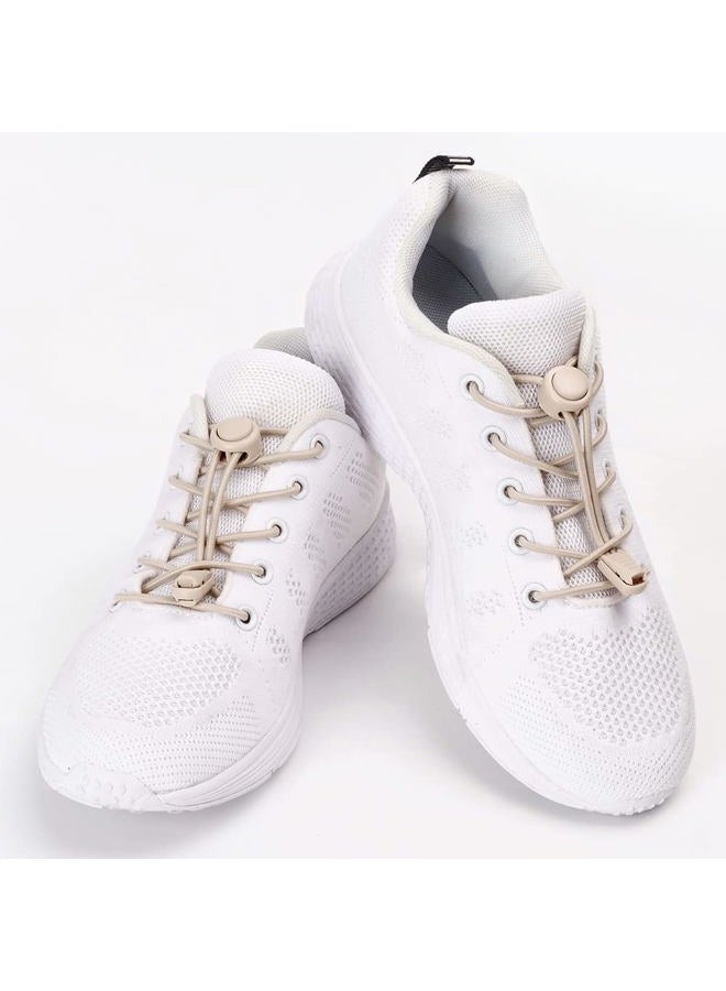 UpUGo No Tie Loose Laces, Elastic Laces, One Size for Adults, Beige Simple, 1 paia - Image 5
