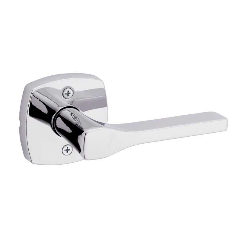Kwikset Tripoli Lever Dummy Door Handle  Single Sided Lever for Closets  French Double Doors  and Pantry  Polished Chrome Non-Turning Reversible Interior Push/Pull Lever - Image 1