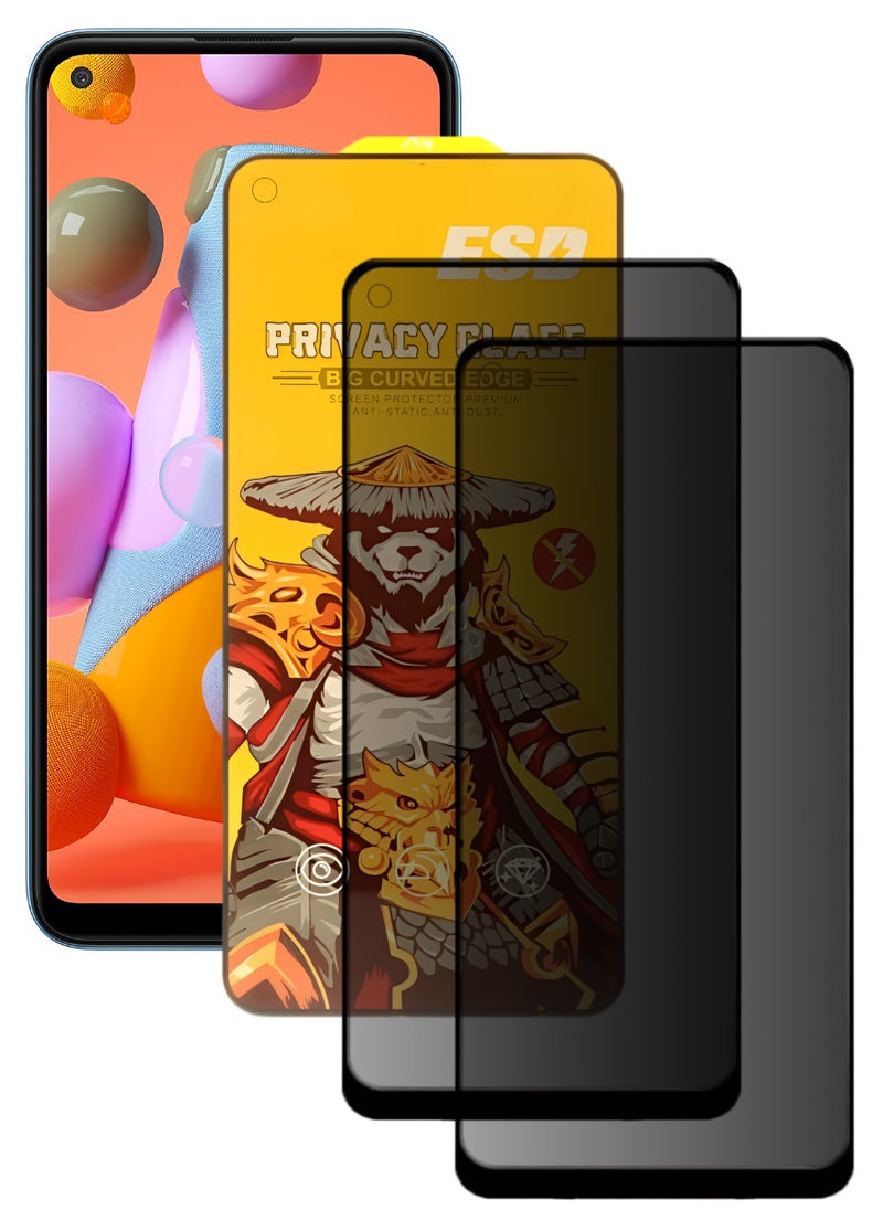 ESD 2 Pieces Tempered Dustproof Privacy Glass Screen Protector Compatible For Samsung Galaxy A11 - Image 1