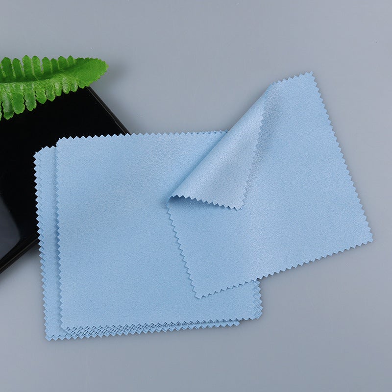 Generic Ultrafine Fiber Glasses Cloth for Jewelry Cleaning 8*8cm blue suede (bulk) 