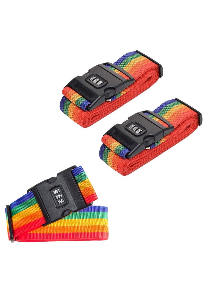Suntown Luggage Straps, Adjustable Luggage Straps with Combination Lock and Luggage Tag Slot, Suitcase Belts for Travel - Image 1