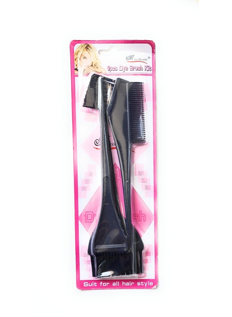 3-Piece Dye Brush Set Black