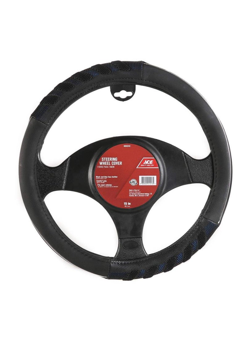 Ace Microfiber Faux Leather Steering Wheel Cover